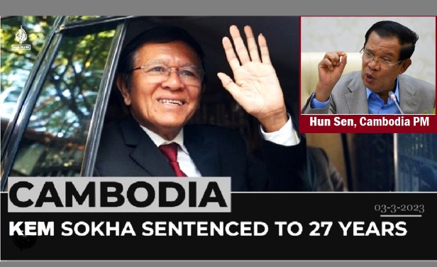 Photo: Kem Sokha, Cambodia Opposition Leader & Hun Sen, Cambodia Prime Minister. (Picture: March 3, 2023).