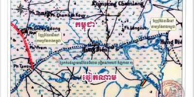 គំនូសផែនទី​របស់ អាជ្ញាធរ​ជាតិ​ទទួល​បន្ទុក​កិច្ច​ការ​ព្រំដែន នៃ​រដ្ឋាភិបាល ហ៊ុន ម៉ាណែត។