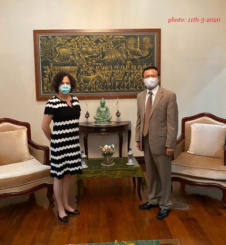 Kem Sokha met with EU Ambassador Ms Carmen Moreno on 11th-5-2020