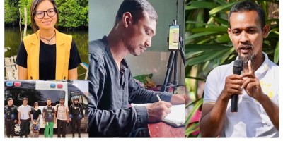 រូបថតពីឆ្វេង​៖ កញ្គា ភឹង សោភា លោក ធែល ធីលែន និង​លោក​ ស្រ៊ុន ស្រ៊ន។